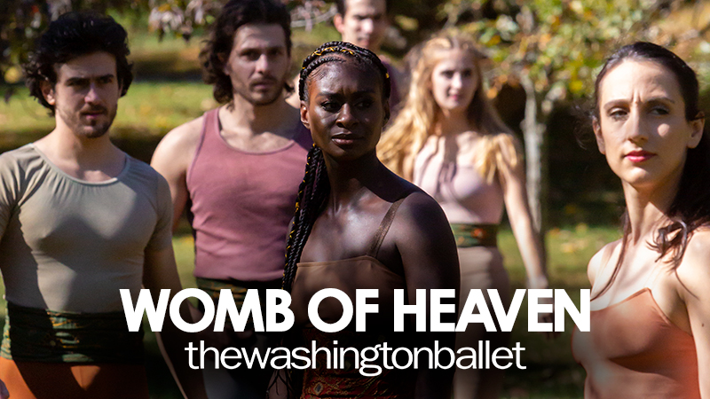 landscape poster for the washington ballet's Womb of Heaven